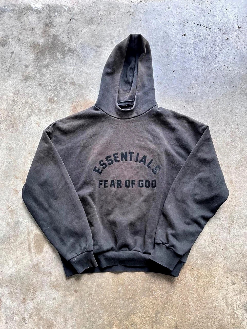 Fear of God Essentials Arched Logo Hoodie in Black